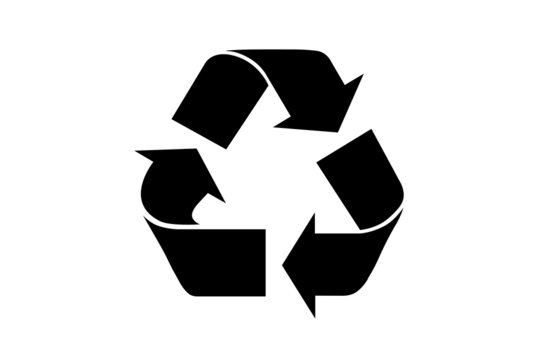 Black recycle symbol with clipping path