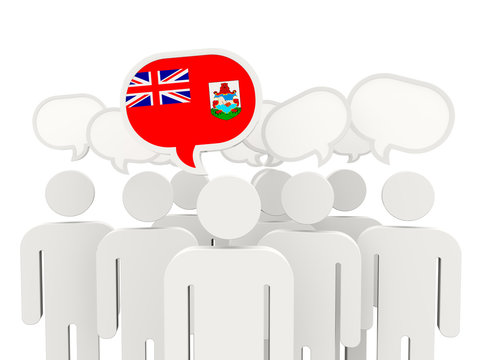 People with flag of bermuda