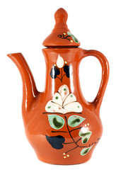 Ceramic decanter on a white background