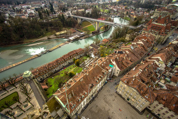 Panorama view of Bern from the cathedral