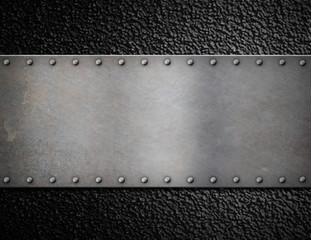 metal plate with rivets background
