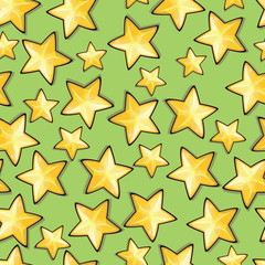 Seamless pattern with cartoon stars