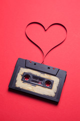 audio cassette with magnetic tape