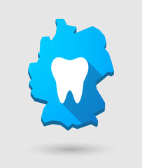 Germany map icon with a tooth