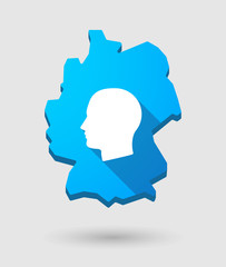 Germany map icon with a male head