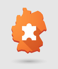 Germany map icon with a puzzle piece