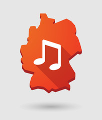 Germany map icon with a note music