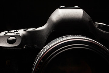 Professional modern DSLR camera low key image - Modern DSLR came
