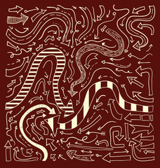 Set of arrows, hand drawn vector illustration.