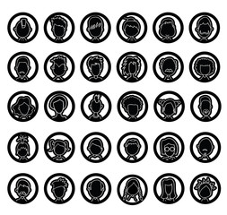 Simple avatar icons set, vector.