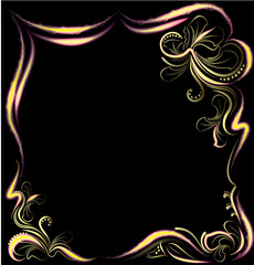 Frame with glimpses of light in floral style