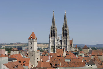 Obraz premium Stadt Regensburg in Bayern