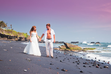 wedding couple just married