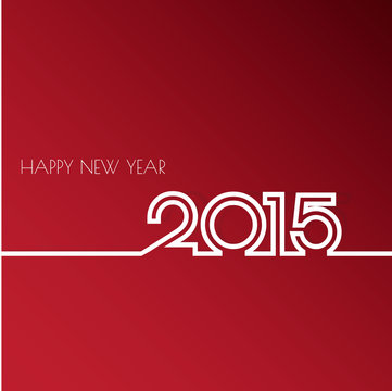 simple Happy new year 2015 card with shadow effect.