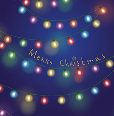 Christmas string lights. vector illustration.