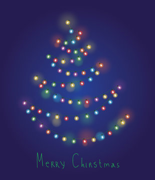 Christmas string lights. vector illustration.