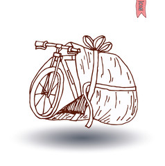 christmas gift in box . vector illustration.