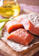Raw red fish fillet