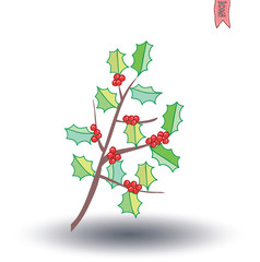 Christmas branche. vector illustration.