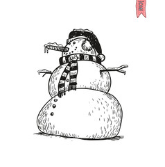 snowman. vector illustration.