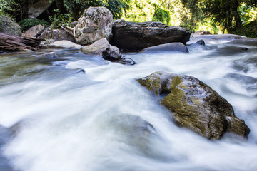 Naklejka na ściany i meble Wachirathan waterfall, Doi Inthanon National Park in Chiang Mai,