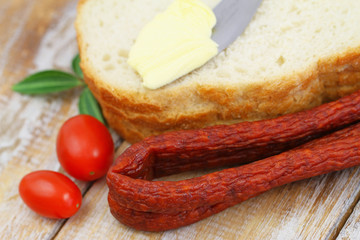 Traditional thin pork sausages