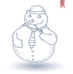 snowman. vector illustration.