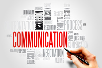 Communication business concept in word tag cloud