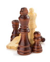 chess figures on white