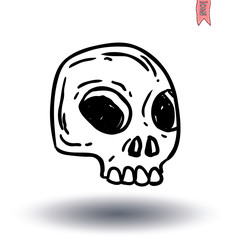 skull cartoon icon. vector illustration.