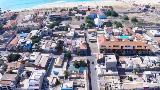 Aerial view of Santa Maria city in Sal Cape Verde - Cabo Verde