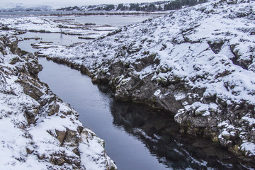 Silfra waterscape in Iceland