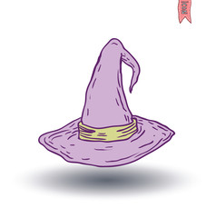 Witch Hat cartoon icon. vector illustration