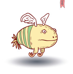 cartoon monster. vector illustration