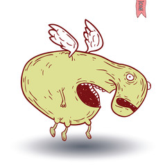 cartoon monster. vector illustration