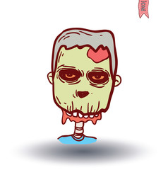zombie cartoon character, vector illustration.