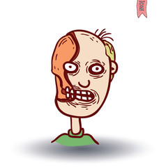 zombie cartoon character, vector illustration.