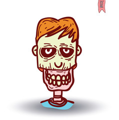 zombie cartoon character, vector illustration.