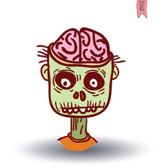 zombie cartoon character, vector illustration.