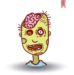 zombie cartoon character, vector illustration.