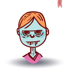 zombie cartoon character, vector illustration.