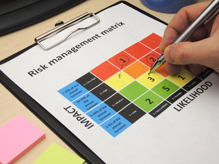 Identifying critical risk in a risk management matrix