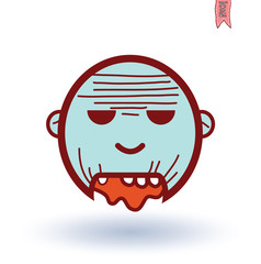 zombie cartoon character, vector illustration.