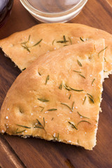 Italian focaccia bread with rosemary