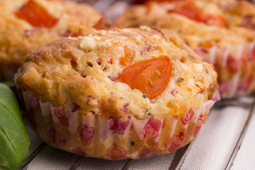 Fresh pizza muffin as a snack