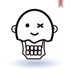 zombie cartoon character, vector illustration.