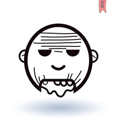 zombie cartoon character, vector illustration.