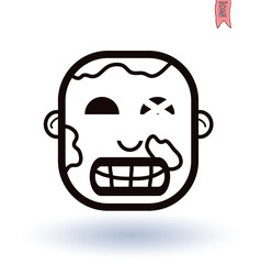 zombie cartoon character, vector illustration.