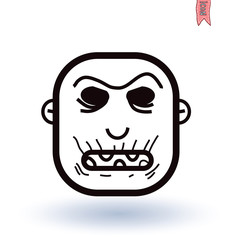 zombie cartoon character, vector illustration.