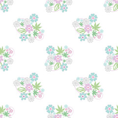 Seamless retro floral romantic pattern texture background